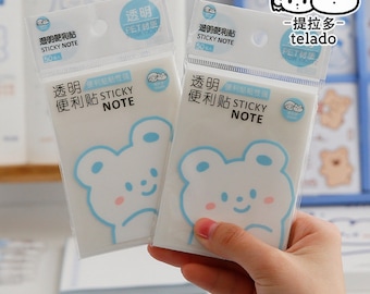 50sheets, Transparent Sticky Note, Sticky Notes, planner memo, to do sticky notes, Kawaii, cute memo pad, Stationery, planner accessory