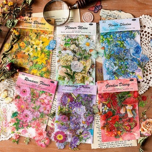 100 pcs, Stickers plantes, stickers fleurs, décoration d'album photo, journal intime, Sticker agenda, Sticker scrapbooking, Thèmes de la nature