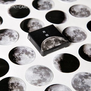 45 pcs, autocollants lune, flocons d'autocollants, autocollant pour agenda, papeterie kawaii, autocollants de scrapbooking, autocollants de journal, autocollant mignon, lot d'autocollants