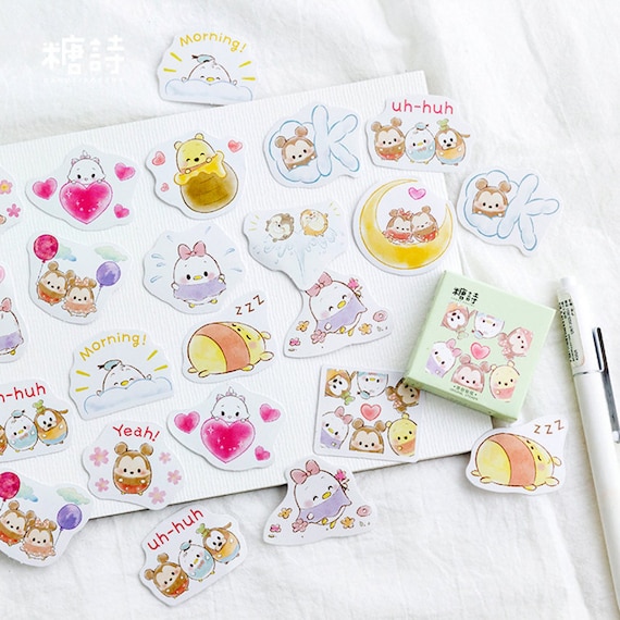 46PCS Cute Stickers Kawaii Stationery DIY Diary Scrapbooking Label Cartoon  Decor