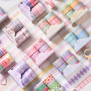 8 rollen, mooie tape, pvc-tape, washi-tape, raster, ins-stijl, masking tape, taperol, natuurthema's