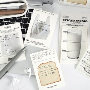30 feuilles, pense-bête toastt, lait, pense-bête nourriture, signet, mémo agenda, pense-bête, bloc-notes kawaii, joli bloc-notes