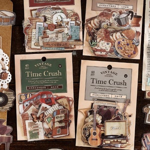 40 pezzi, adesivi per caffè, decorazione album fotografico, diario, adesivo per pianificatore, adesivo per album