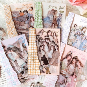 30 pezzi, adesivi per ragazze, ragazza carina, ragazza alla moda, adesivi per planner, cancelleria kawaii, adesivi per album, PET, adesivi carini, set di adesivi