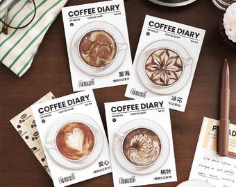 30 hojas, notas adhesivas de café, marcapáginas, notas de planificador, notas adhesivas para hacer, bloc de notas kawaii, lindo bloc de notas