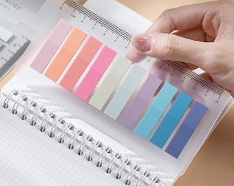 200sheets, Index Sticky Notes, PET Sticky Notes, planner memo, with ruler, Kawaii, scrapbook, colourful, cute memo pad, Stationery, planner