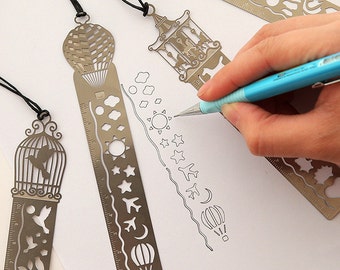 Planner Stencil, Metal bookmark, template Ruler, Journal Stencils, Daily Planner, bullet journal stencil, stencil notebook, planner traveler