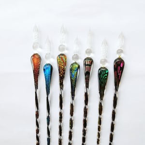 Glazen sterrenhemel, glazen kalligrafiepennenset, glazen pen geschenkdoosset, voor vriend, glazen dippenset, glazen pen met inkt, schoolbenodigdheden