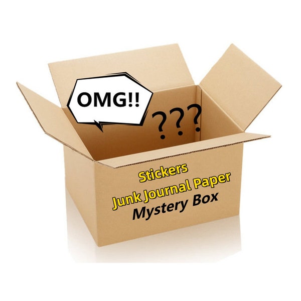 Super Bargain, Mystery Grab Box, Sticker Mystery Box, junk journal paper, Random Box, Stationery Grab box, Stickers Mystery Box, great item