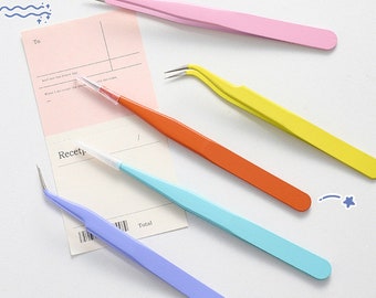 Stickers Tweezers, Diary Deco, tweezers for sticker, journal, Stationery Tool, Stainless Steel Tweezers, planner supplies, Doll making