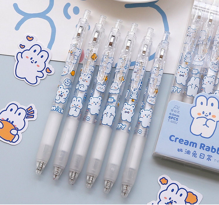 Cute Easter Day Rabbit Gel Ink Pens Fun Pens Roller Ball Fine Point 0.5 MM  Pens Black Gel Ink Ball Point Pens for Kids Students School Office Supplies  8 Pcs (Hamster Pens) 