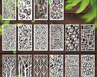 16 piezas, plantilla para Bullet Journal, plantilla de flores, plantilla de plantas, plantilla para agenda, plantilla de plástico, regalo, álbum de recortes, plantilla, útiles escolares