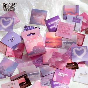 46 pièces, autocollant pour agenda, rose, nuages, ciel, papeterie kawaii, flocons d'autocollants, autocollant de scrapbooking, autocollants de carnet, autocollants mignons, jeu d'autocollants