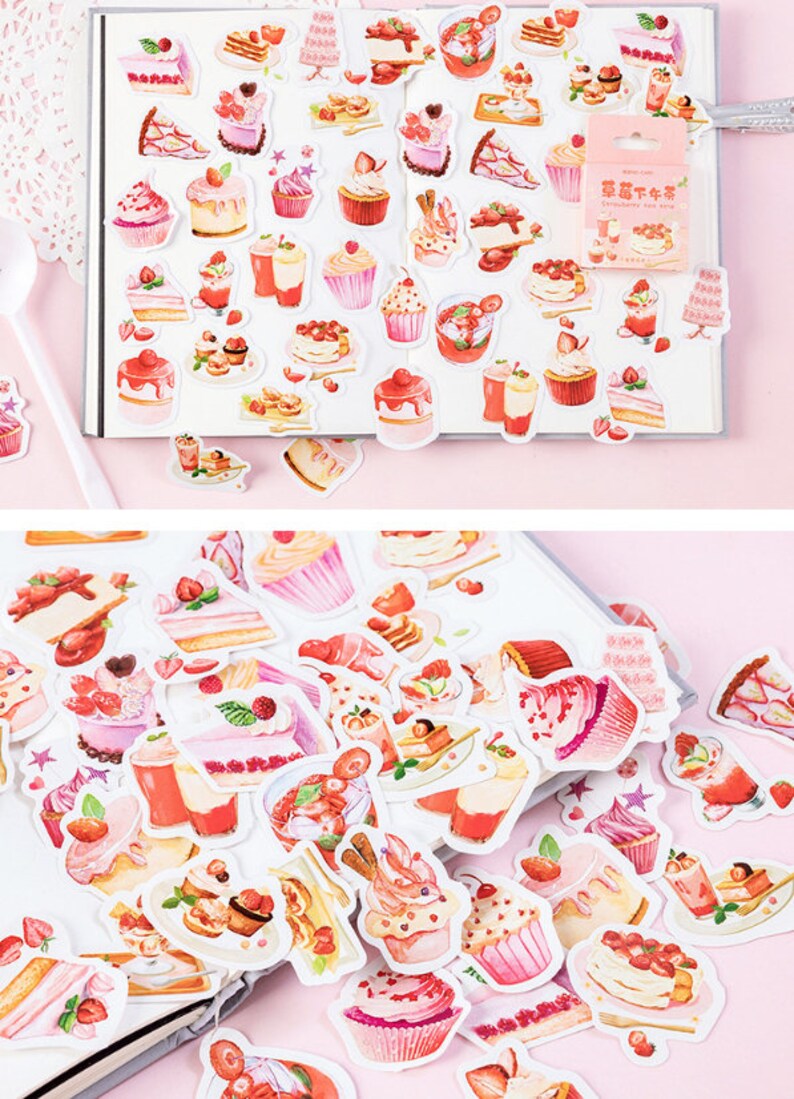 46pcs Cake Stickers Dessert Stickers Delicious Food Etsy