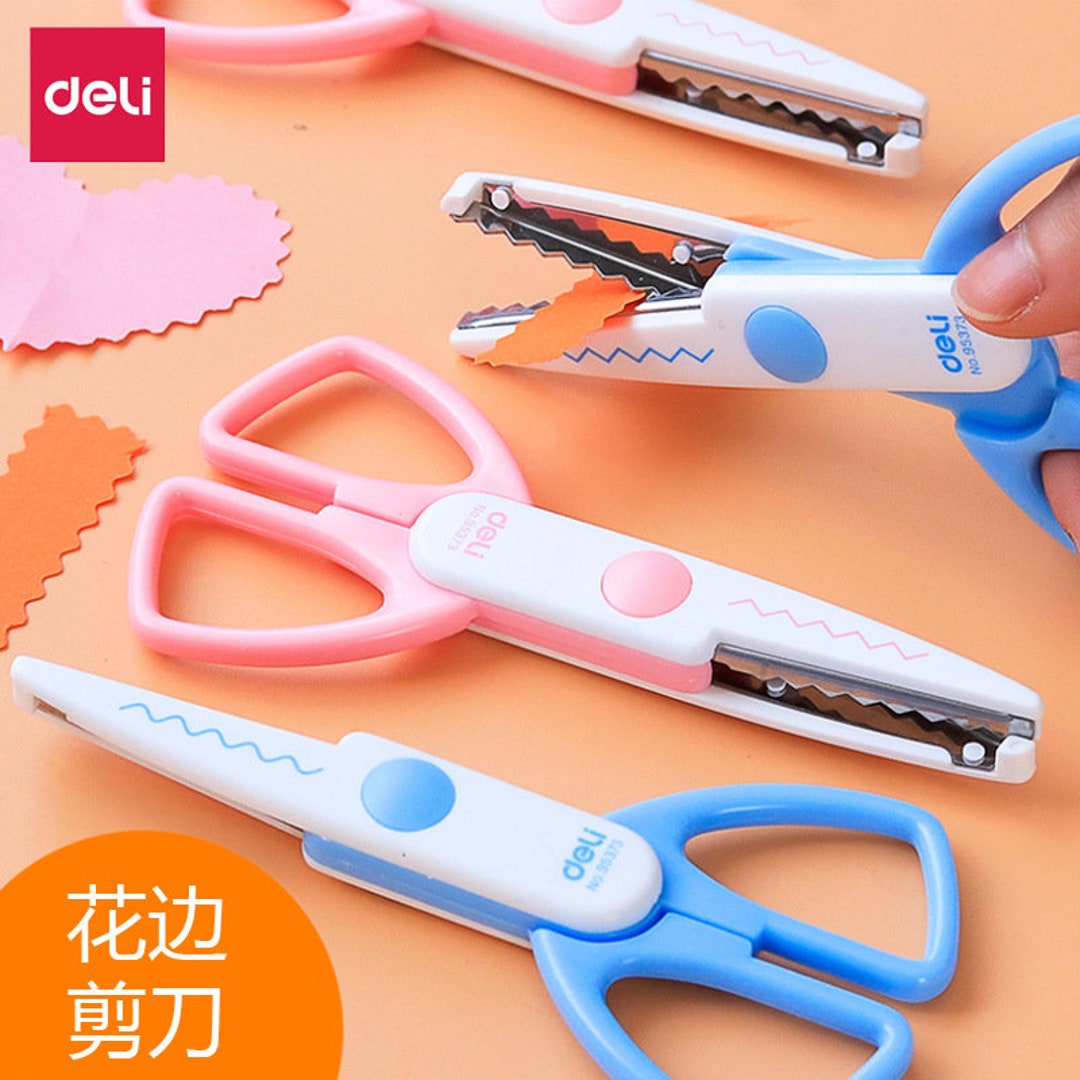 Lace Scissors, Wavy Scissors, Serrated Scissors, Pink, Blue, Cute Paper