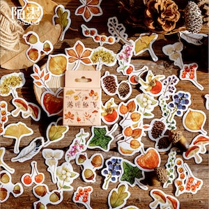 46 pcs, autocollants feuilles, autocollants feuilles, flocons d'autocollants, autocollant pour agenda, papeterie kawaii, album de coupures, journal intime, autocollant mignon, lot d'autocollants