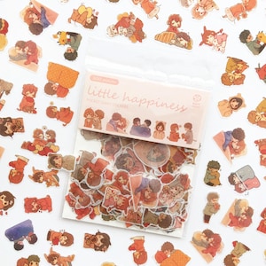 100 piezas, pegatinas de niña, pegatinas de niño, pegatinas de niña linda, pegatinas de planificador, papelería kawaii, álbum de recortes, diario, pegatinas lindas