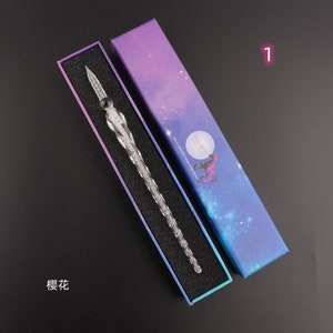 Caneta de caligrafia de vidro, caixa de presente para caneta de vidro, presente para amigo, caneta de imersão de vidro, caneta de vidro com tinta, volta às aulas, material escolar