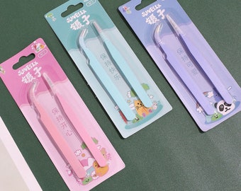 2pcs, Stickers Tweezers, Diary Deco, tweezers for sticker, journal, Stationery Tool, Stainless Steel Tweezers, planner supplies, Doll making