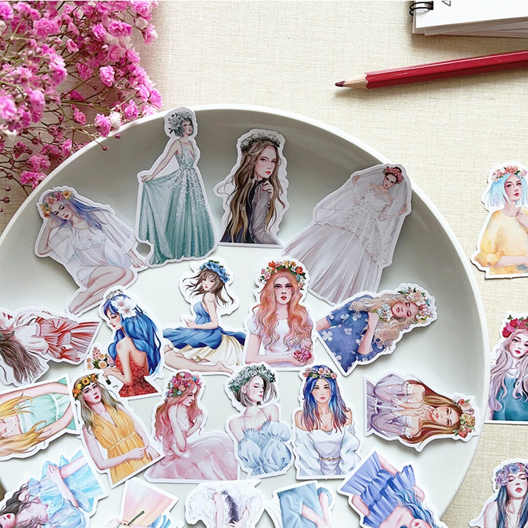 50pcs, Girl Stickers, Cute Sticker Bag, Sweet Girl, Sticker Flakes ...