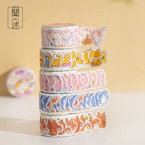 Süßes Pinguin Washi Tape, Washi Tape Aufkleber, Hase, Hund, Bär, Katze, Schwein, Hamster, Planer Zubehör, Masking Tape, Geschenk Klebeband