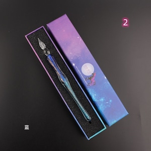 Starry Sky Glass Pen Set, Two-color Gradient Glass Calligraphy, Back To School, Glass Calligraphy Pen, Glass Pen Gift Box, Glass Dip Pen 2