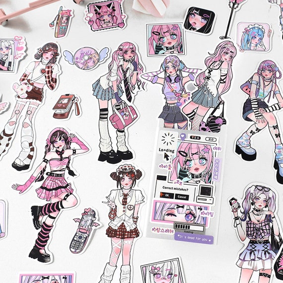 40pcs Girl Stickers Cute Girl Fashion Boy Planner Sticker