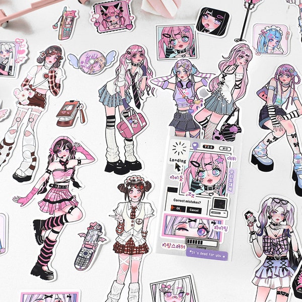 40pcs, Girl stickers, cute girl, fashion boy, Planner Sticker, kawaii stationary, Scrapbook Sticker, journal, cute sticker, Sticker pack