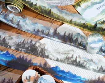 45mmx2m, forest, tree, Mountain, PET tape, Decorative materials, release paper