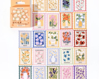 46 pcs, autocollants floraux, flocons d'autocollants, autocollants floraux, fleurs épanouies, autocollant pour agenda, autocollant de scrapbooking, journal intime, lot d'autocollants