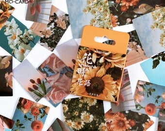 46pcs, flower stickers, sticker flakes, Floral Stickers, Blooming Flowers, Planner Sticker, Scrapbook Sticker, journal, Sticker set