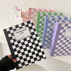 A5 Schachbrett Foto Aufbewahrungsbuch, Grid Sticker Aufbewahrungsbuch, Aufbewahrungsalbum, Planer Cover Binder, back to Schule, Journal Organizer Cover
