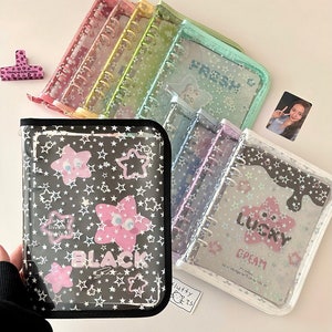 Pasta de planejador A5, capa para planejador, pasta com zíper de PVC, armazenamento de adesivos, pasta de 6 argolas, cores doces, materiais de volta às aulas, organizador, encarte