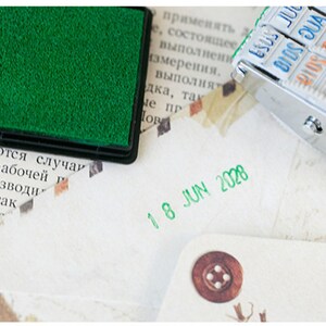 Date stamp, Planner Stamp, Wooden Stamp, Roller Date Stamp, Number stamp, month stamp, cute stamp, kawaii stamp, Nature themes image 7
