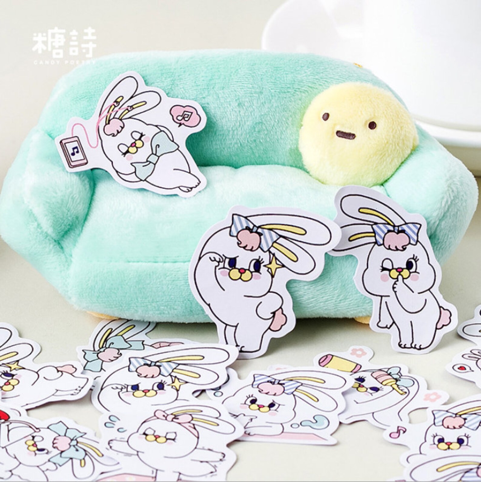 45pcs cute rabbit stickers animal stickers sticker flakes