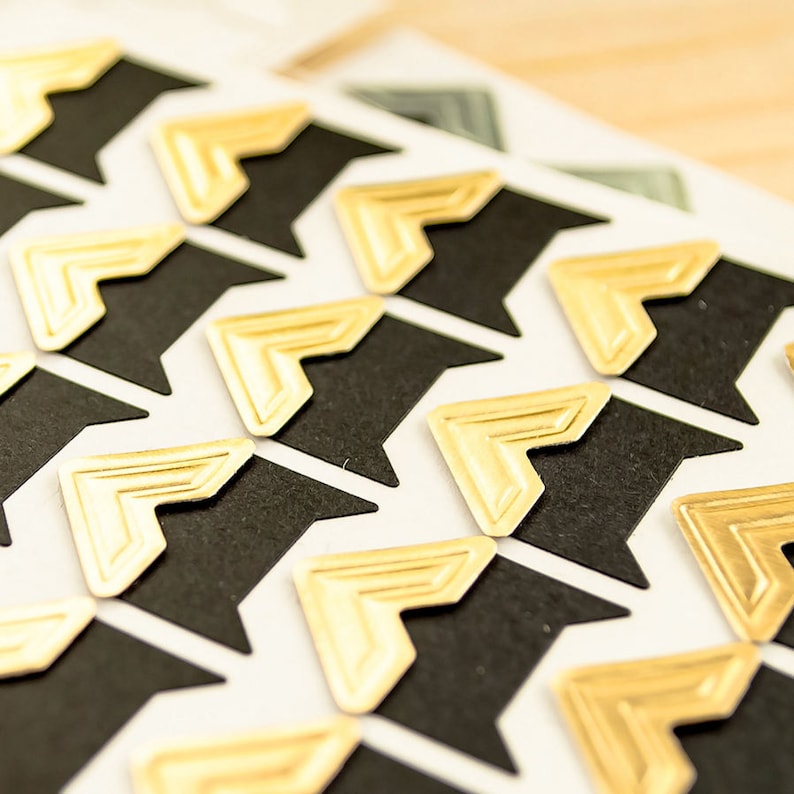 5 Sheets Photo Corners Stickers Kraft Photo Corners Gold Etsy