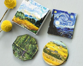 45pcs, Van Gogh Stickers, sticker flakes, scenery sticker, flower, Planner Sticker, kawaii stationary, Scrapbook, Sticker set