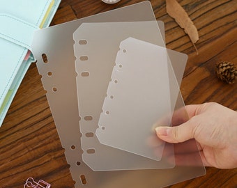 Planner dividers, planner Dashboard, A5, personal size, personal dividers, Planner Inserts,  dividers, Refill, clear, frosted, plastic, size