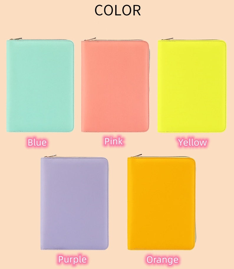 A5 Planner Binder Planner Cover Zipper Binder PU Binder Etsy