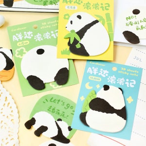 30 folhas, notas adesivas de panda, planejador de notas, notas adesivas para fazer, bloco de notas kawaii, bloco de notas fofo
