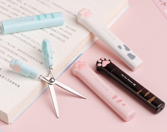 Scissors, Cat Paw Scissors, Cute, Kawaii, stainless steel, paper cutting, washi tape cutter, Office Supplies, scrapbooking, planner