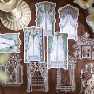 10 Stück, Junk Journal Papier, Fensterpapier, Vorhang, Die Cuts, Schulanfang, Scrapbook, Seiten, Journal Ephemera