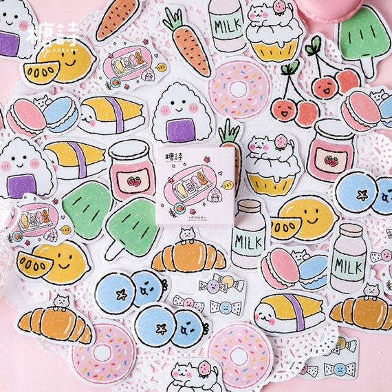 50pcs cute Food Stickers For scrapbooking on Notebooks Stationery craft  supplies