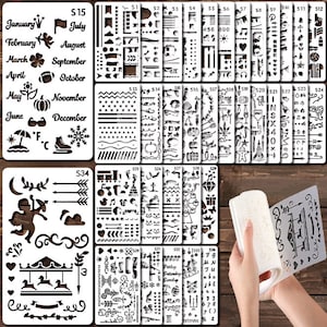 Bullet Journal Schablone, Planer Schablone, Kunststoff Schablone, Wetter, Zahlen, Geschenk, Scrapbook, Vorlage, Schulanfang