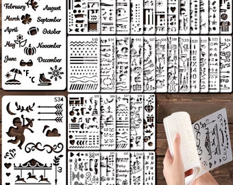 Bullet Journal Stencil, planificateur, pochoir en plastique, météo, numéro, cadeau, scrapbooking, modèle, fournitures de rentrée