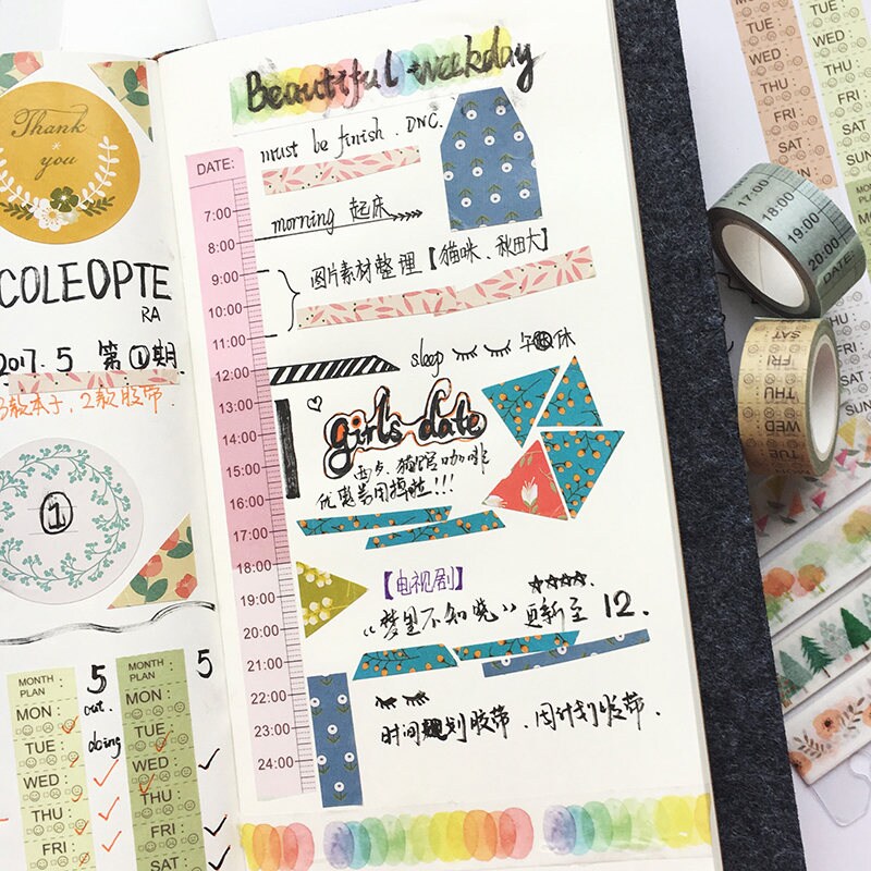 Time Washi Tape week washi tape planner washi tape schedule Etsy