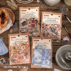 40 pezzi, adesivi per caffè, adesivi per pane, adesivi per vetri, disegni, decorazioni per album fotografici, diari, adesivi per planner, adesivi per album di ritagli