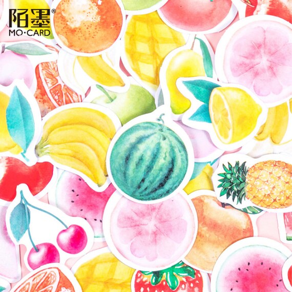 kawaii stationary banana cute stickers fruit stickers planner sticker 46pcs scrapbook sticker strawberry