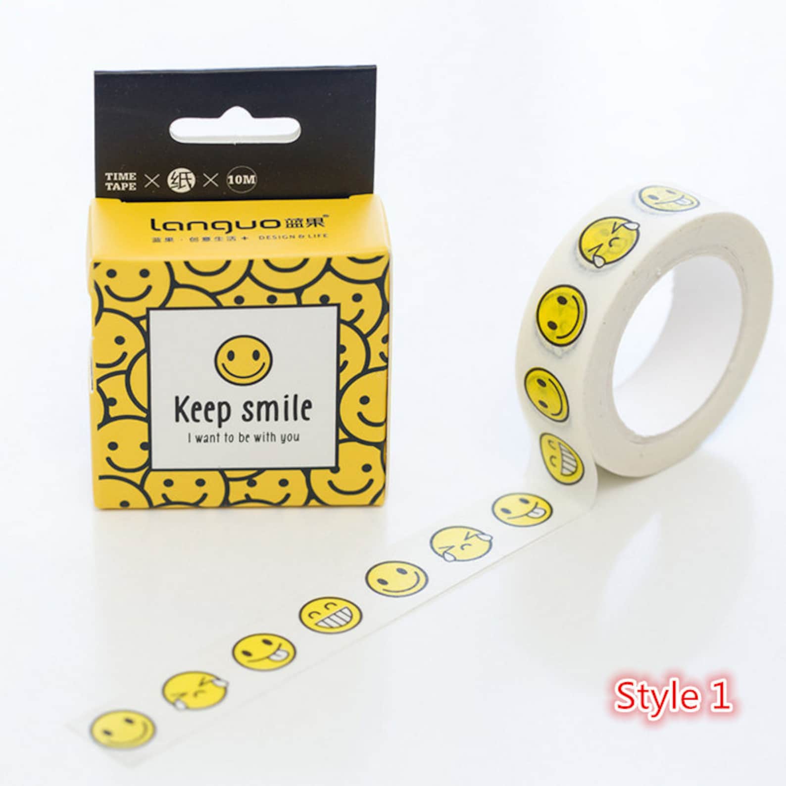 Expression Washi Tape Emoji Washi Tape Smile Tape Face Etsy