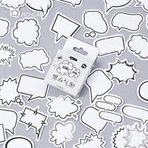 45pcs, bubble stickers, Message stickers, dialog box stickers, sticker flakes, Planner Sticker, Scrapbook Sticker, journal, Sticker set